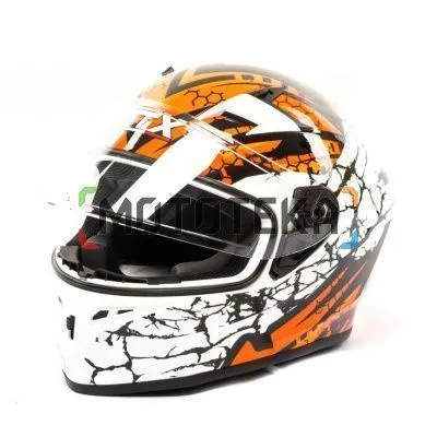 Шлем мото интеграл GTX 578 (M) #6 WHITE/FLUO ORANGE RED BLACK