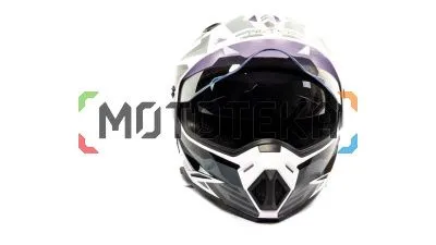 Шлем мото кроссовый HIZER (Хайзер) J6801 (S) #4 white/gray