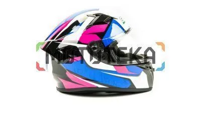 Шлем мото интеграл GTX 578 (XL) #3 BLACK/PINK BLUE WHITE