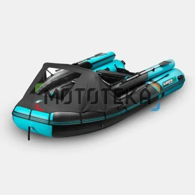 Лодка ПВХ GLADIATOR (Гладиатор) E 420 X PRO чёрный/бирюзовый