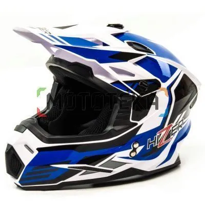 Шлем мото кроссовый HIZER (Хайзер) J6801 (XL) #6 white/blue