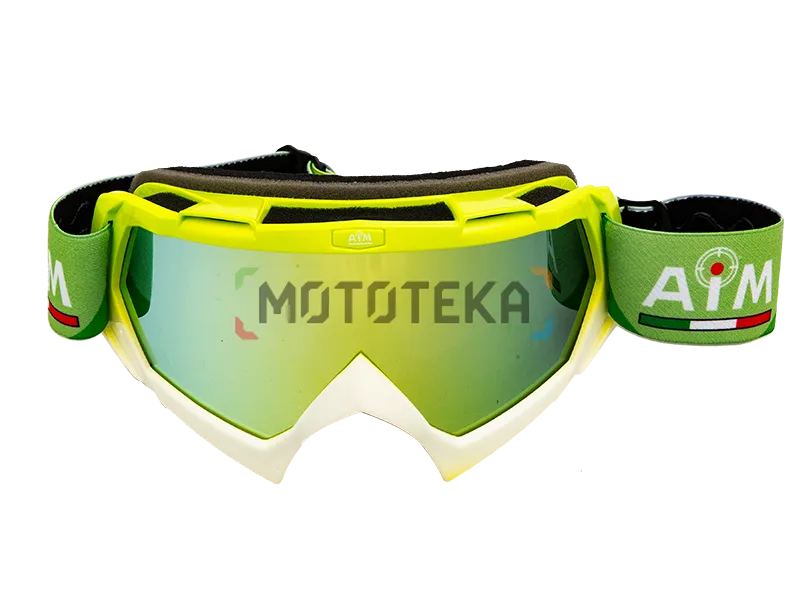 Мотоочки кроссовые AiM (Аим) (PRO) 157-900 Lime-White Glossy