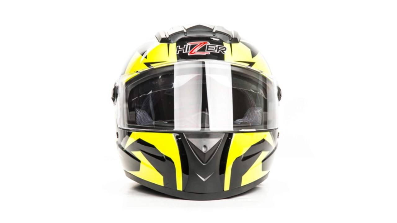 Шлем мото интеграл HIZER (Хайзер) B561 (XL) #1 black/yellow