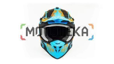 Шлем мото кроссовый GTX 633 (S) #2 BLUE/ORANGE BLACK