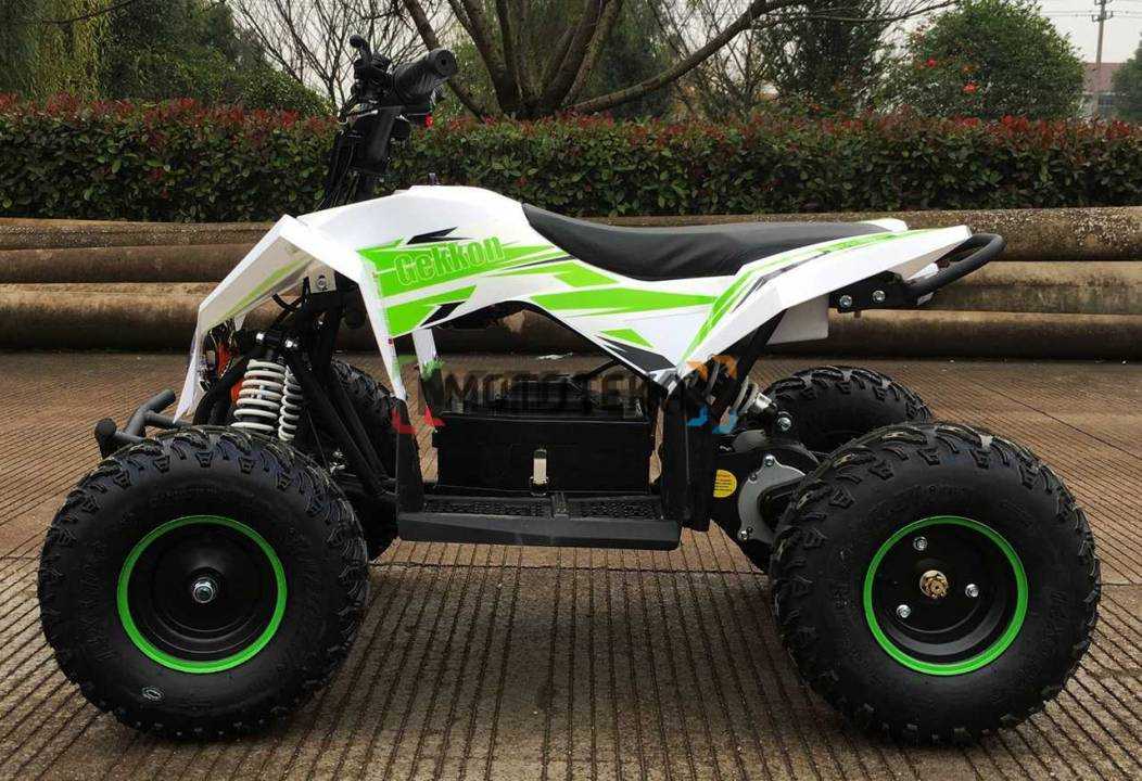Электроквадроцикл подростковый Motax (Мотакс) Gekkon 1300W белый/зелёный (машинокомплект)