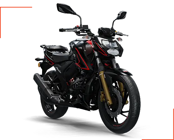 Мотоцикл дорожный TVS APACHE RTR 200 4V чёрный/красный с ПТС | Мототека