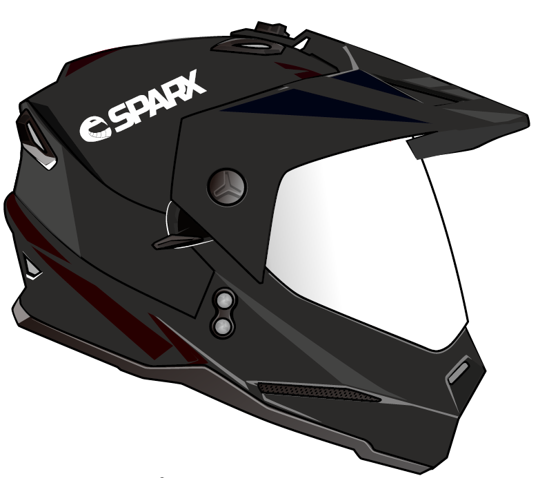 Шлем мото кроссовый Sparx (Спаркс) Matador чёрный матовый XL