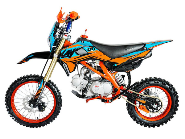 Питбайк KAYO (Кайо) EVOLUTION K125EM 17/14 KRZ (механ. сцепл., эл. стартер 2024 г.) | Мототека
